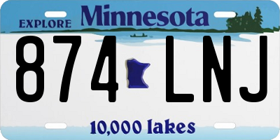 MN license plate 874LNJ