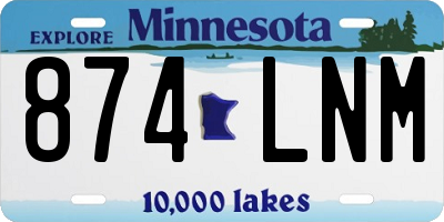 MN license plate 874LNM