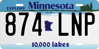 MN license plate 874LNP