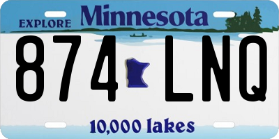 MN license plate 874LNQ