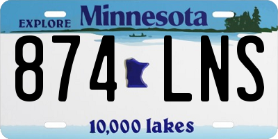 MN license plate 874LNS