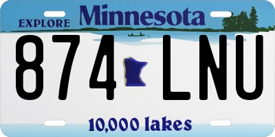 MN license plate 874LNU