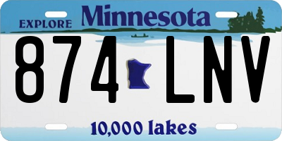 MN license plate 874LNV