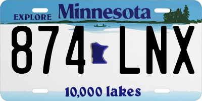 MN license plate 874LNX