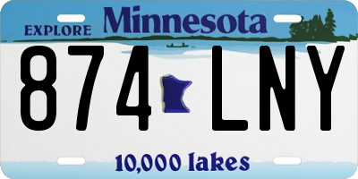 MN license plate 874LNY