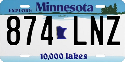 MN license plate 874LNZ