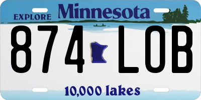 MN license plate 874LOB