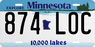 MN license plate 874LOC