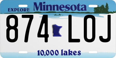 MN license plate 874LOJ