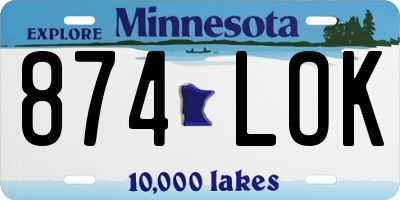 MN license plate 874LOK