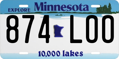 MN license plate 874LOO