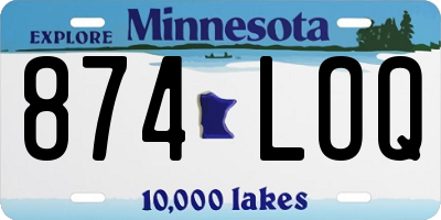 MN license plate 874LOQ