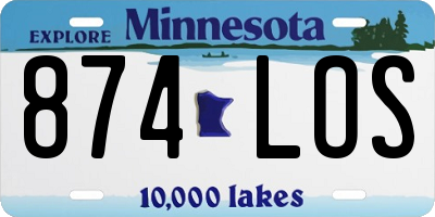 MN license plate 874LOS