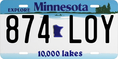 MN license plate 874LOY