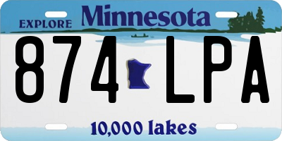 MN license plate 874LPA