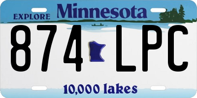 MN license plate 874LPC