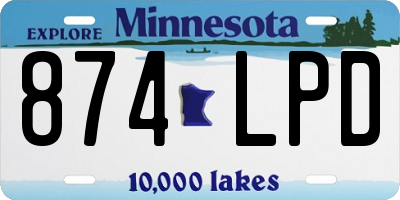 MN license plate 874LPD