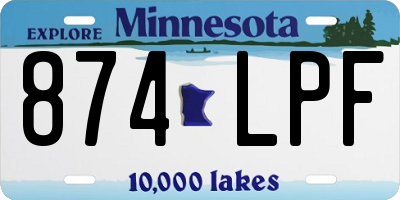 MN license plate 874LPF