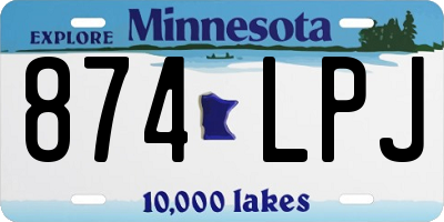 MN license plate 874LPJ