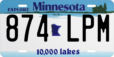 MN license plate 874LPM