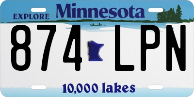 MN license plate 874LPN