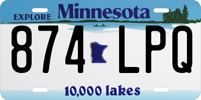MN license plate 874LPQ
