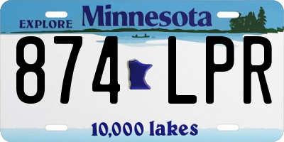 MN license plate 874LPR