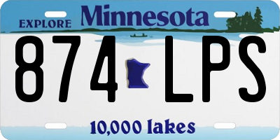MN license plate 874LPS