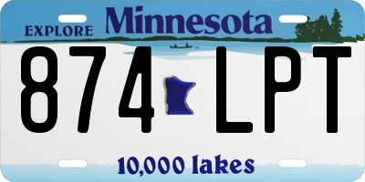 MN license plate 874LPT