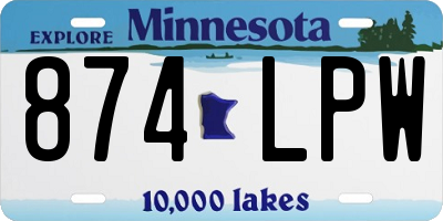 MN license plate 874LPW