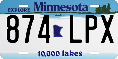 MN license plate 874LPX