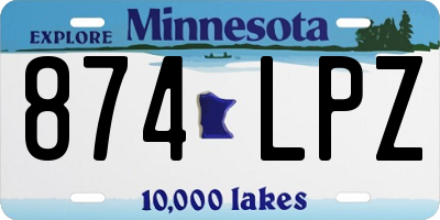 MN license plate 874LPZ