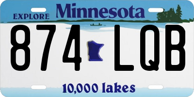 MN license plate 874LQB