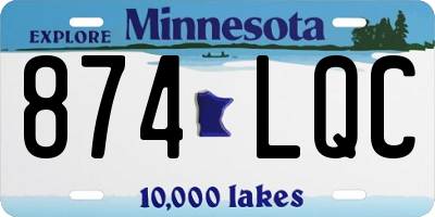 MN license plate 874LQC