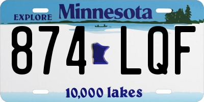 MN license plate 874LQF