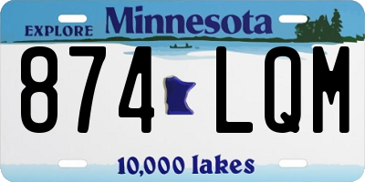 MN license plate 874LQM