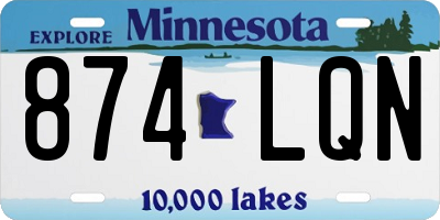 MN license plate 874LQN