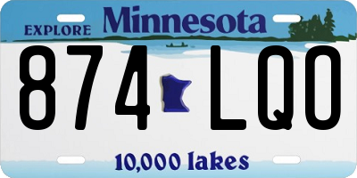 MN license plate 874LQO