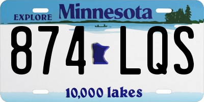 MN license plate 874LQS