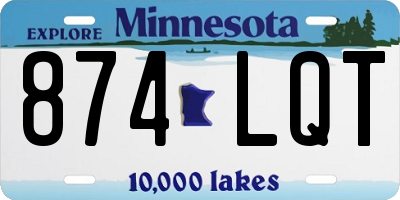 MN license plate 874LQT
