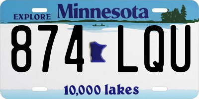 MN license plate 874LQU