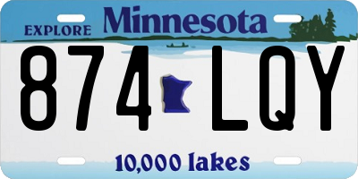 MN license plate 874LQY