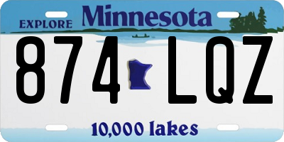 MN license plate 874LQZ