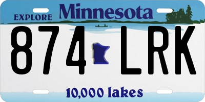 MN license plate 874LRK