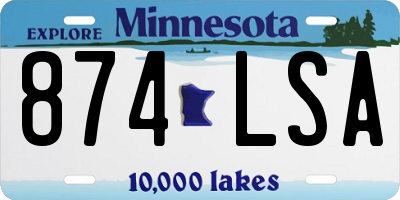 MN license plate 874LSA