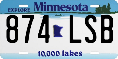 MN license plate 874LSB