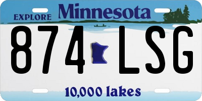 MN license plate 874LSG