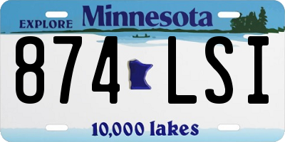 MN license plate 874LSI