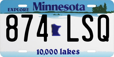 MN license plate 874LSQ