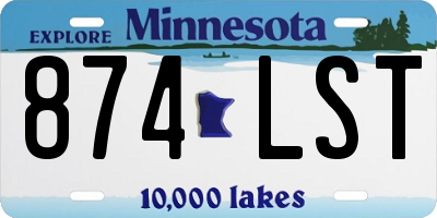 MN license plate 874LST
